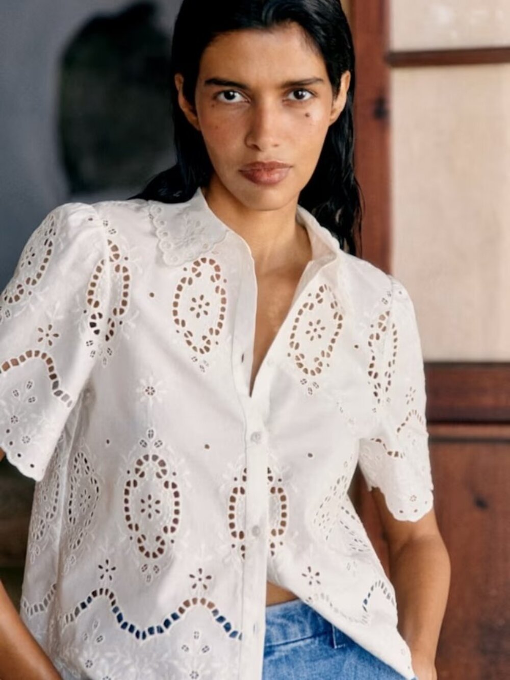 Sezane Elvira Blouse in Ecru NWT